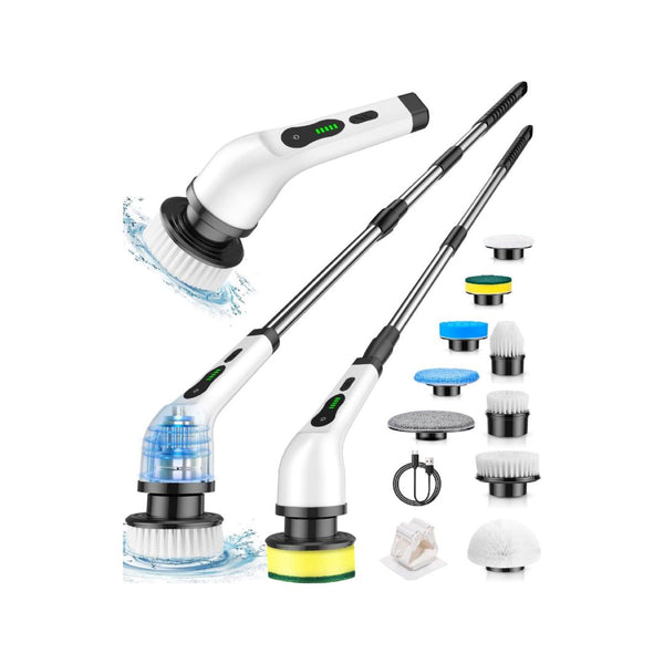 Cordless Electric Spin Scrubber with 9 Brush Heads