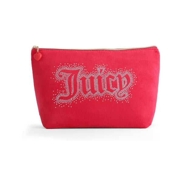 Juicy Couture Red Terry Velour Top Zip Bag