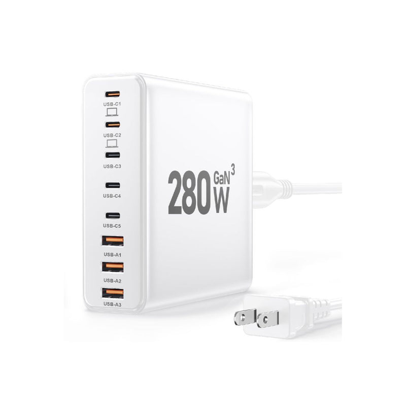 280W 8-Port USB C Charging Station