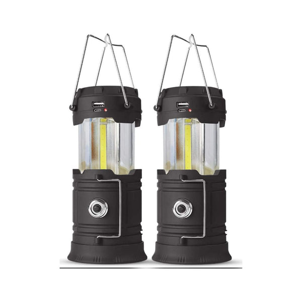 2 Pack Solar Rechargeable LED Camping Lanterns