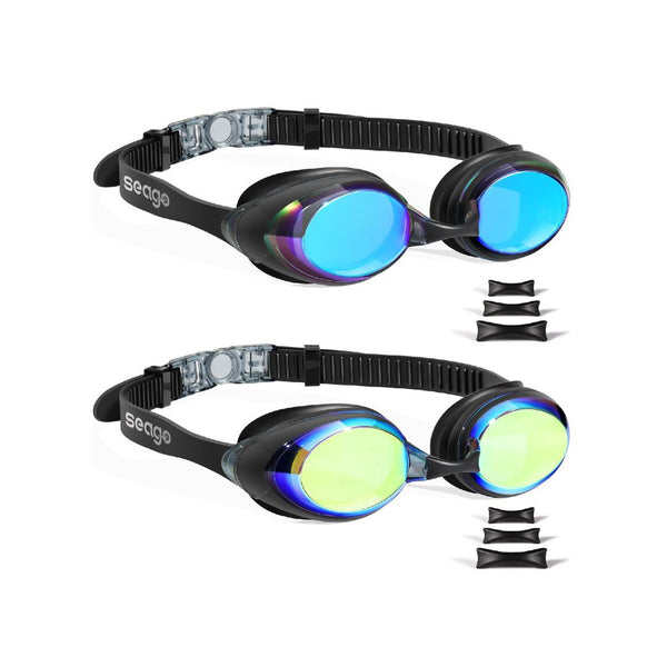 2 Pack Swimming Goggles with Anti-Fog & UV Protection