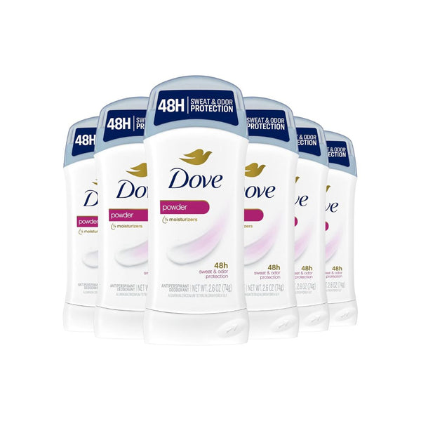 Pack of 6 Dove Antiperspirant Deodorant, Powder