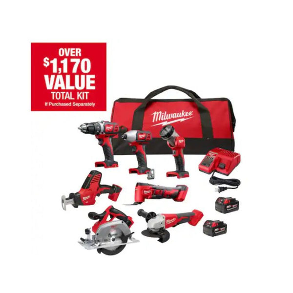 Milwaukee M18 18-Volt Lithium-Ion Cordless Combo Kit 7-Tool