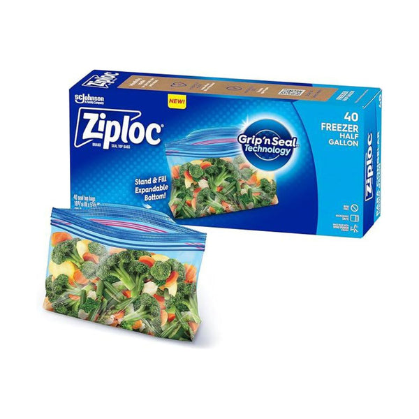 40 Ziploc Half Gallon Food Storage Freezer Bags