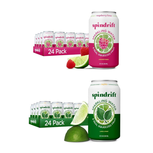 24 Pack of Spindrift Sparkling Water (2 Flavors)