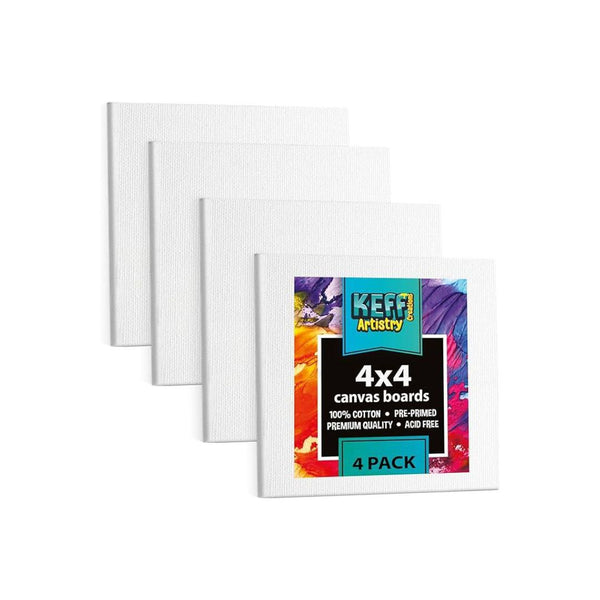 4-Pack 4x4 Bulk Canvas Boards for Painting