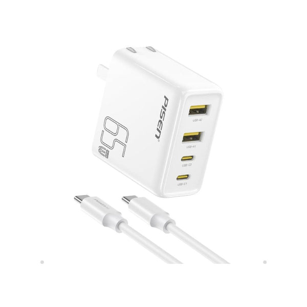 65W PISEN USB-C Fast Charger with 4FT Cable