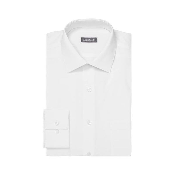 Van Heusen Men's Regular Fit Poplin Solid Spread Collar Dress Shirt
