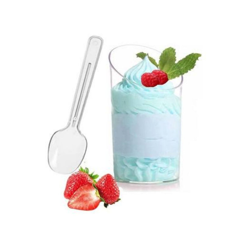 50-Pack Plastic Mini Parfait Dessert Cups With Spoons