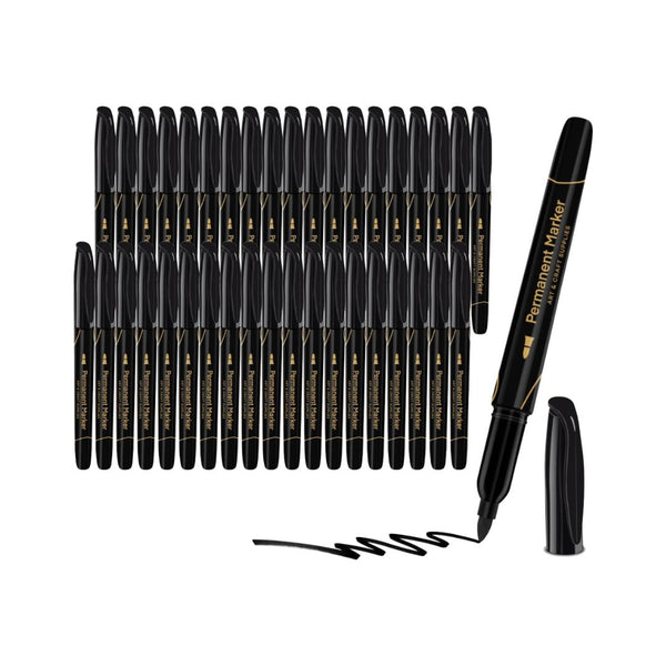 40-Count Black Permanent Markers