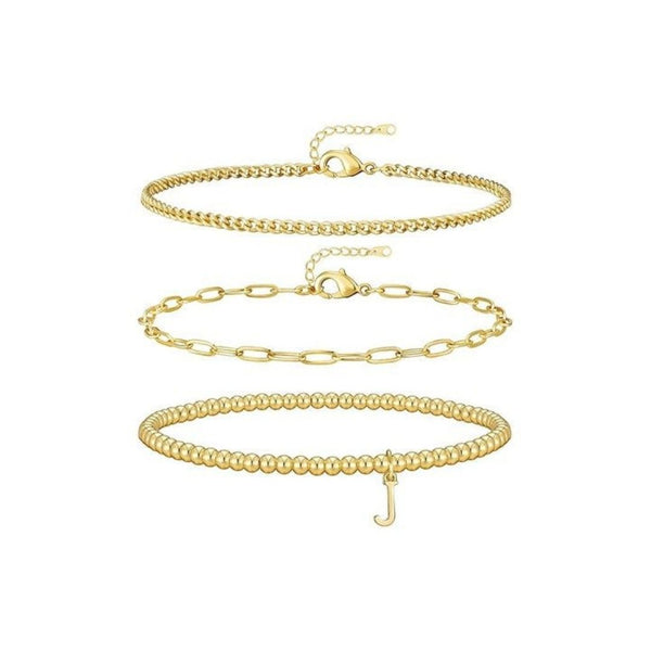 Initial Bracelet Letter Charm Stackable Jewelry Sets