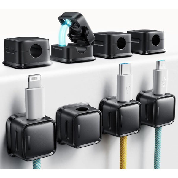 8 Pack Magnetic Cable Clips for Desk Organization