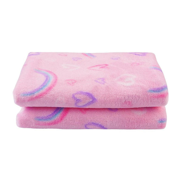 Kids Rainbow Print Plush Throw Blanket 50" x 60"