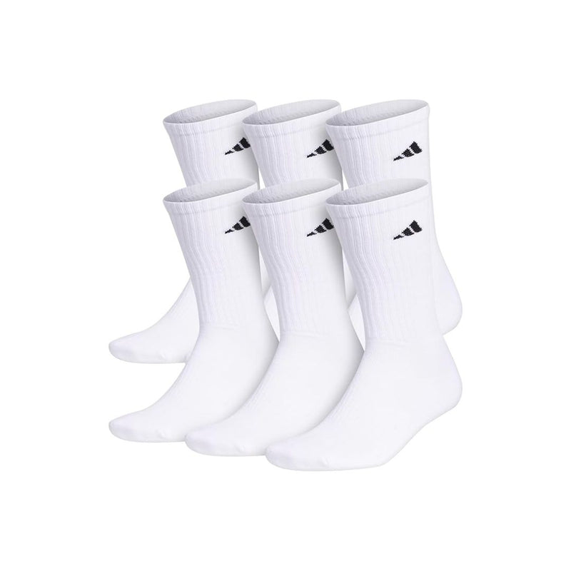6 Pairs of adidas Men’s Athletic Cushioned Crew Socks