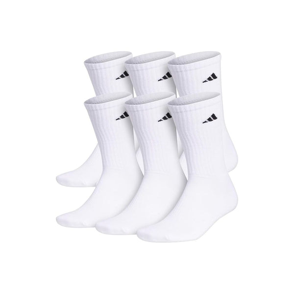 6 Pairs of adidas Men’s Athletic Cushioned Crew Socks