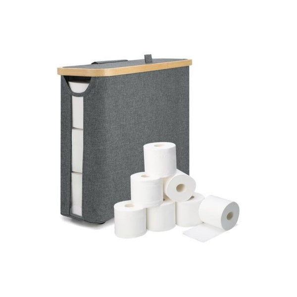 Bamboo Toilet Paper Storage Basket with Lid