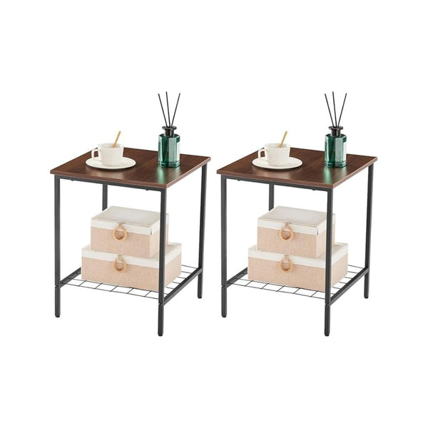 Set of 2 End Tables with Shelves (2 Colors)