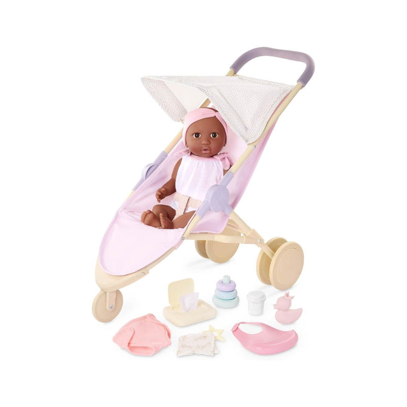 14-In LullaBaby Doll with Accessories & Stroller Set
