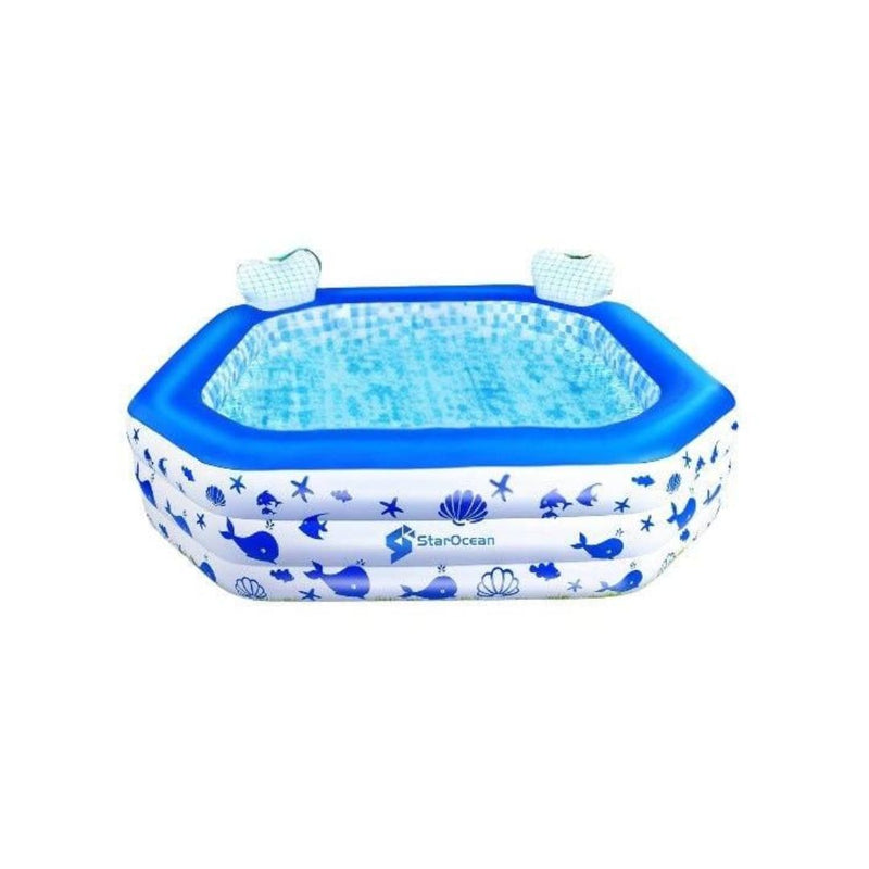 Inflatable Pool with Lights and Seats