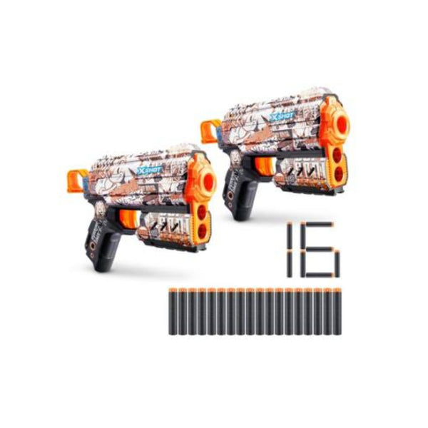 2 Pack X-Shot Skins Flux Toy Foam Dart+ 16 Darts