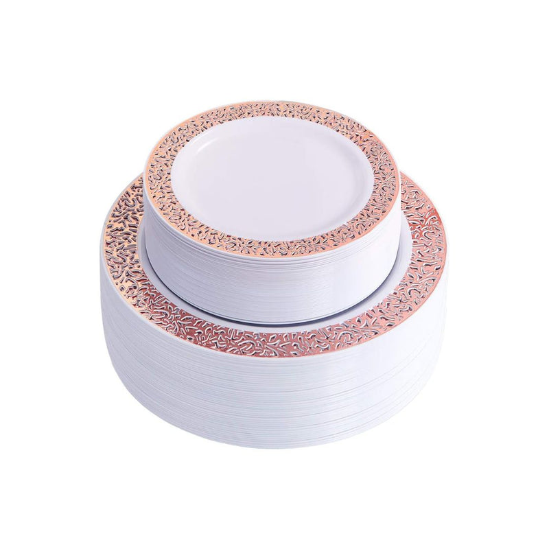 102-Pcs Disposable Plastic Plates