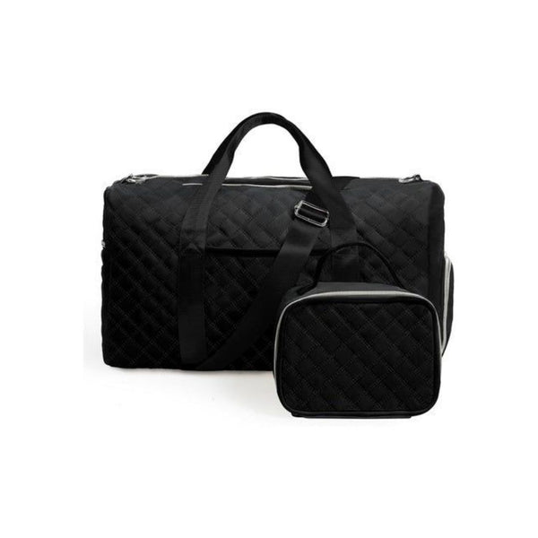 Duffle Bag With Shoe Compartment And Cosmetic Bag