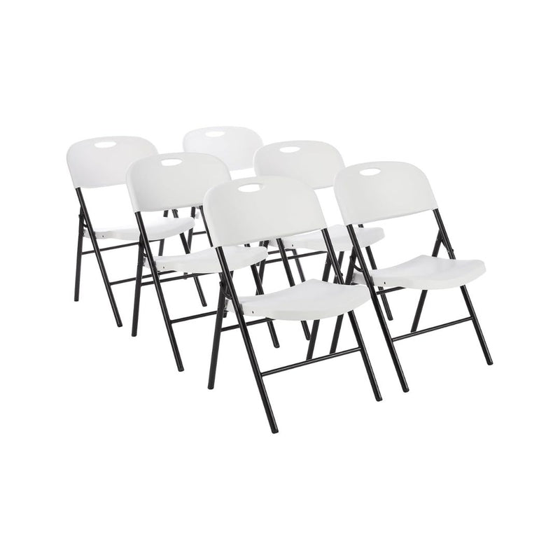 6 Amazon Basics Folding Plastic Chairs