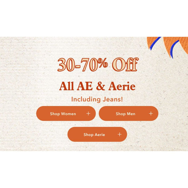Up To 70% Off American Eagle & Aerie Clothing!