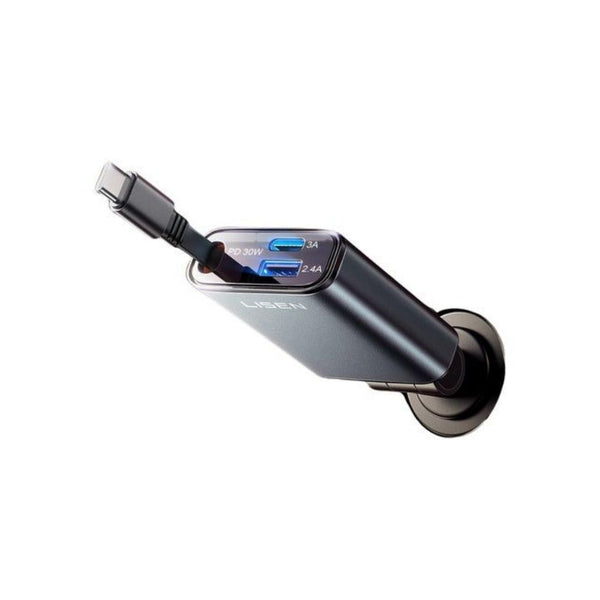 Lisen 57W Fast Car Charger with Retractable USB-C Cable