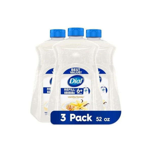 3-Pack 52 oz Bottles of Dial Liquid Hand Soap Refill