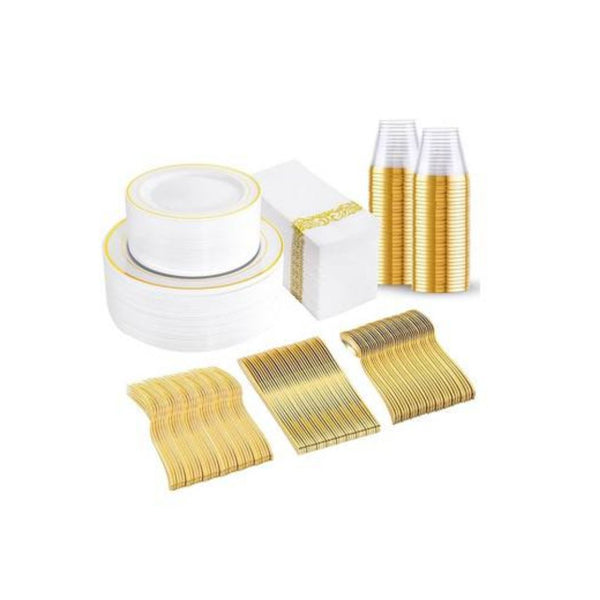 350-Pcs Plastic Dinnerware Set