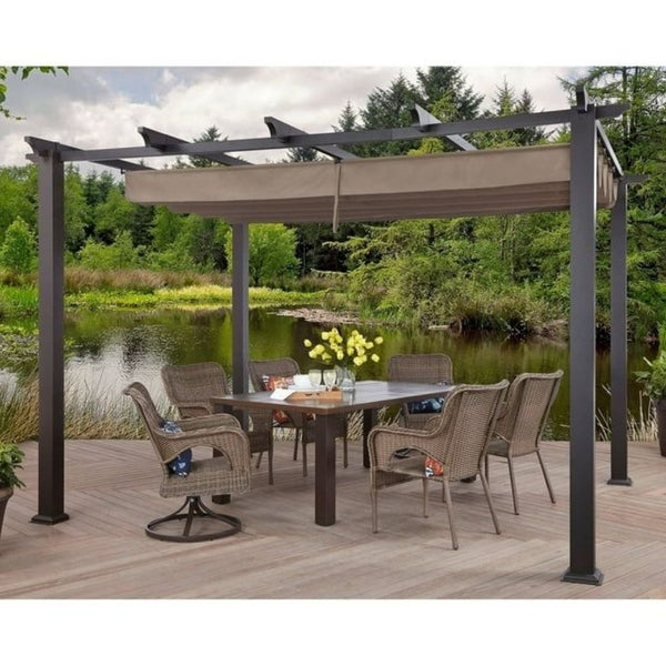 Better Homes & Gardens 9.5'L x 11.8'W x 7.7'H Steel Pergola with Canopy (2 Colors)
