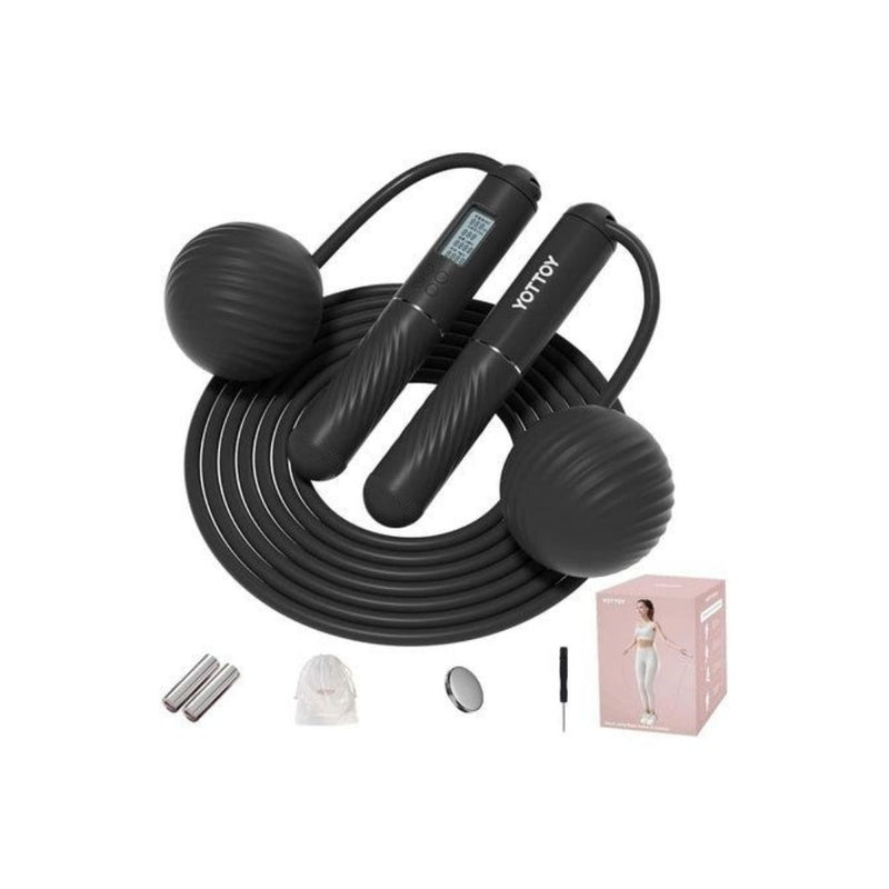 Cordless Ball-Weighted Jump Rope With LCD Display