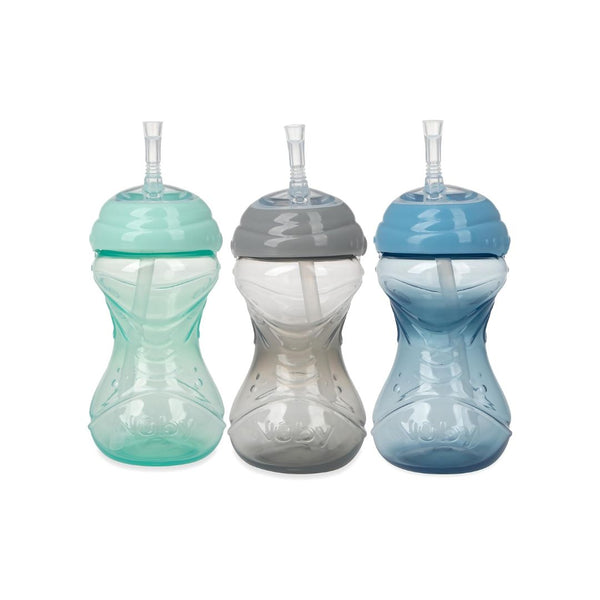 Nuby 3 Piece No-Spill Easy Grip Cup with Flex Straw