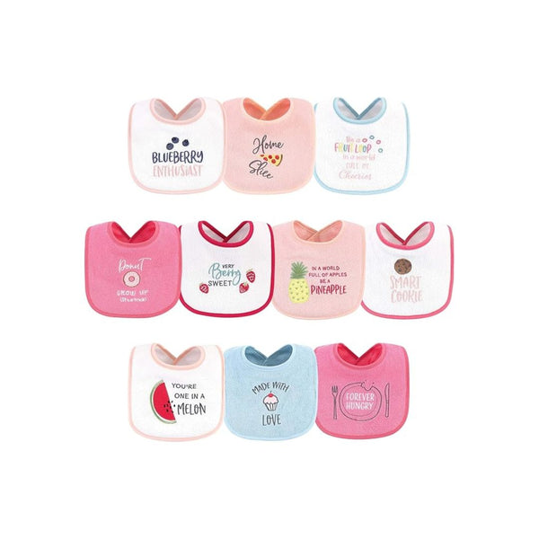 Pack of 10 Hudson Baby Unisex Terry Drooler Bibs