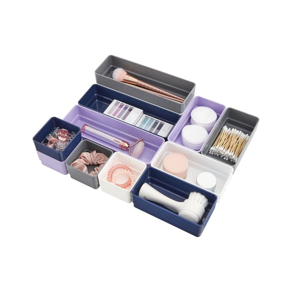 12-Piece Stackable Multicolor Drawer Organizer Set