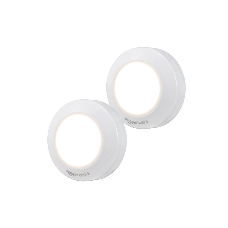 2-Pack Amazon Basics Battery Operated LED Puck Lights