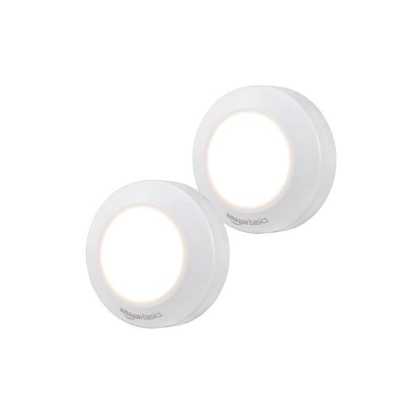 2-Pack Amazon Basics Battery Operated LED Puck Lights