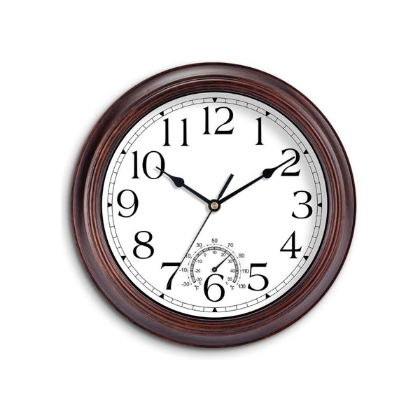 Wall Clock with Thermometer