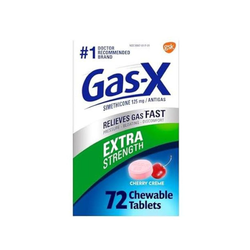 72 Gas-X Extra Strength Chewable Gas Relief Tablets