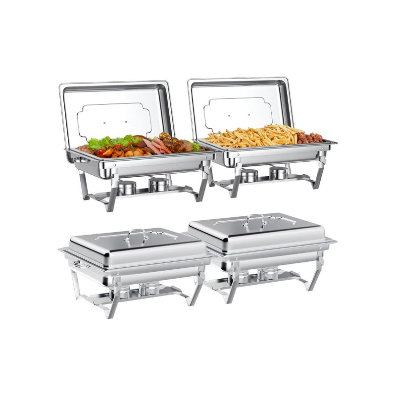4-Pack 8-Qt Chafing Dish Buffet Set with Lids