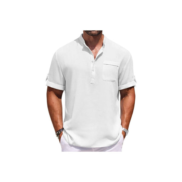 Men's Casual Short Sleeve Henley Shirts (12 Colors)