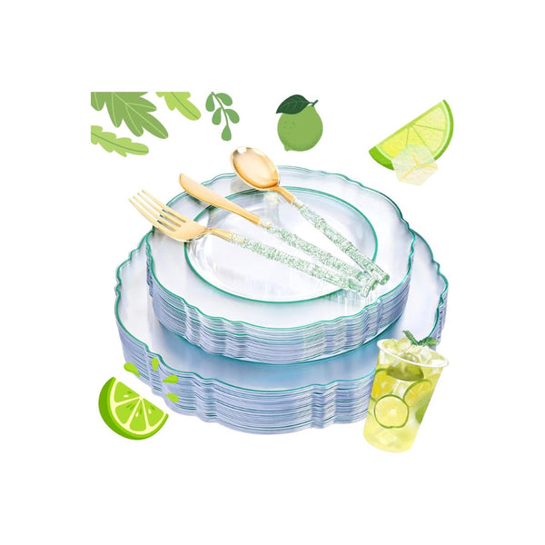 150-Pcs Plastic Dinnerware Set