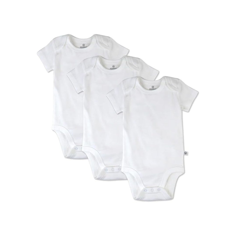 3-Pack HonestBaby Baby Short Sleeve Bodysuits