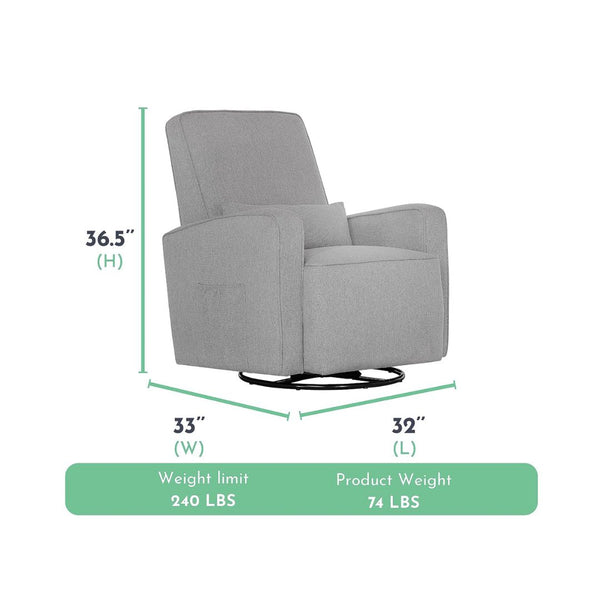 Evolur Holland Upholstered Plush Seating Glider Swivel