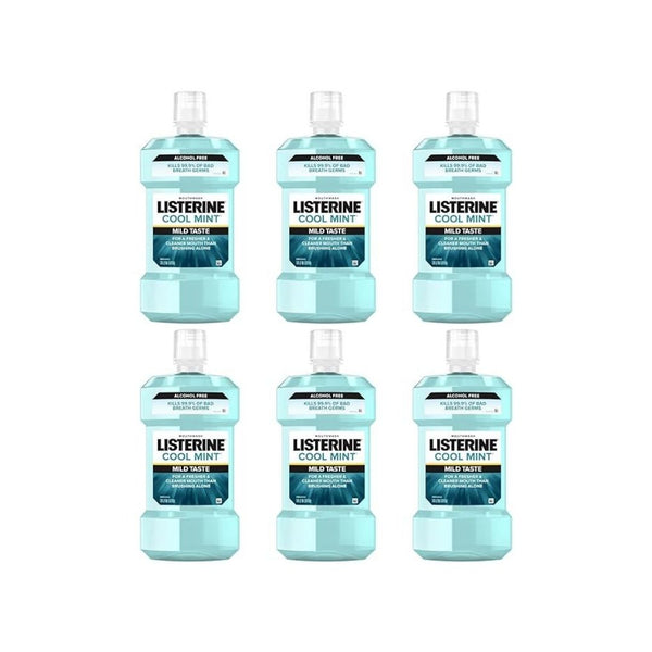 6-Pack Listerine Cool Mint Alcohol Free Mouthwash