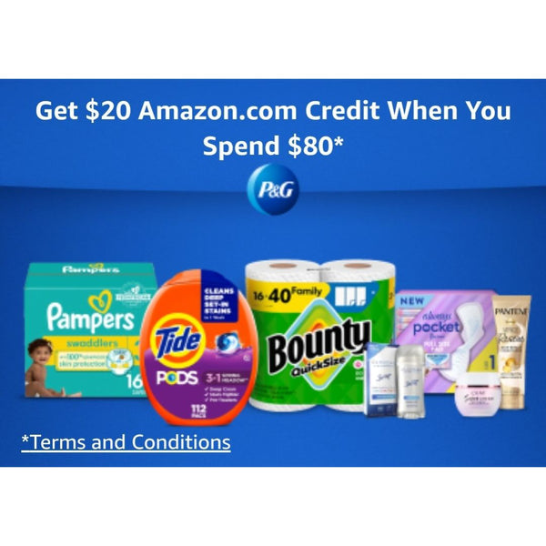 Get $20 Amazon Credit When You Spend $80 On Select Household Items!