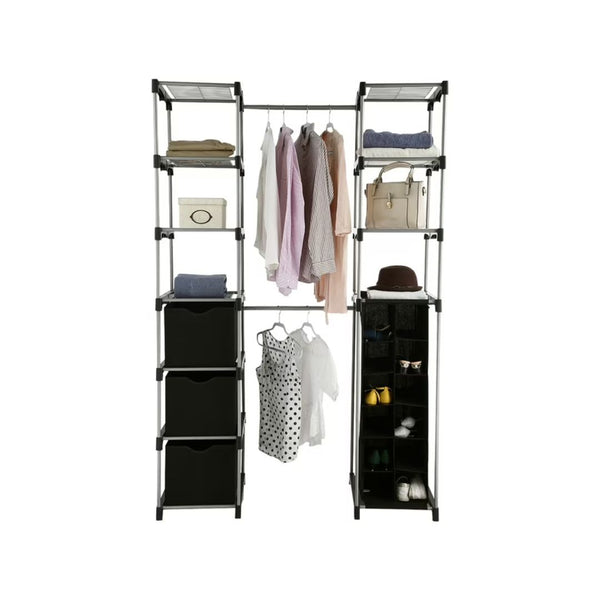 Mainstays Non-Woven Closet Organizer, 2-Tower 9-Shelves