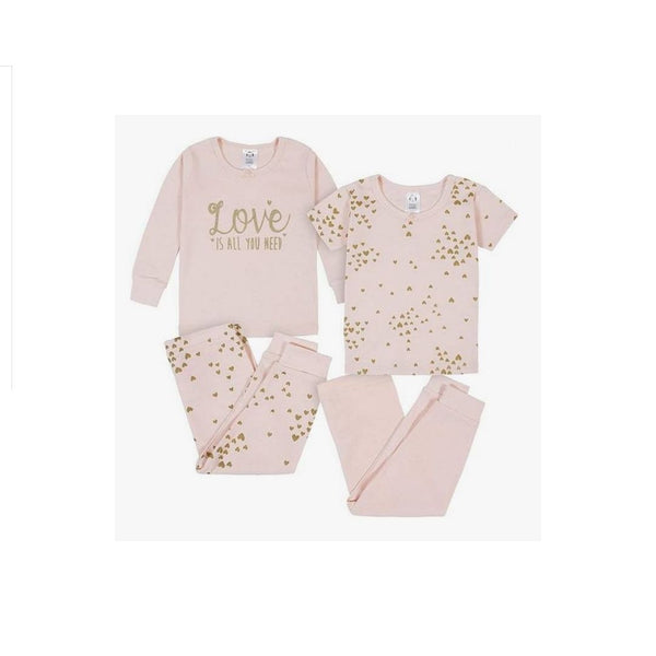 Gerber Baby Girls' Toddler Snug Fit 4-Piece Pajama Set