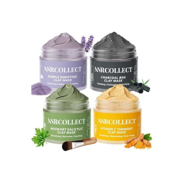4 Clay Face Mask Set